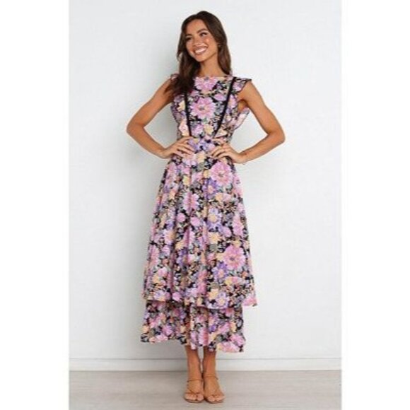 PETAL AND PUP Delphina Floral Midi Dress Size US 2 NEW NWT - Picture 1 of 5
